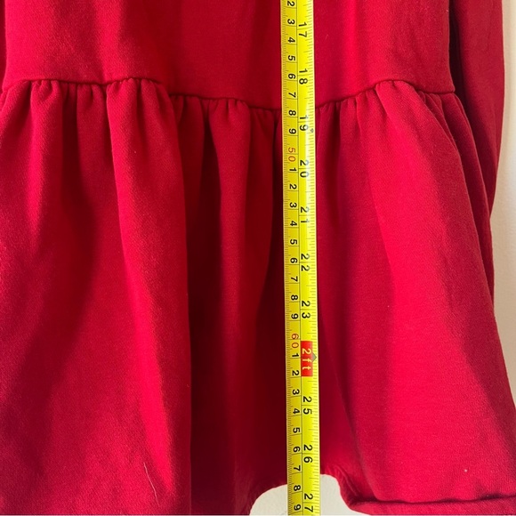 H&M Girls Red Long Sleeve Sweatshirt Dress with Bow Detail Size 8-10Y Holiday - Picture 8 of 8